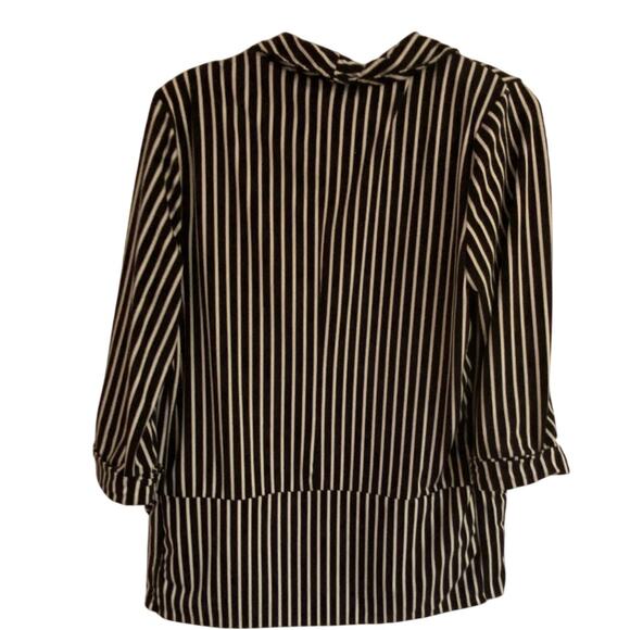 Robert Louis Black & White Striped Open Blazer Size M - Picture 5 of 6